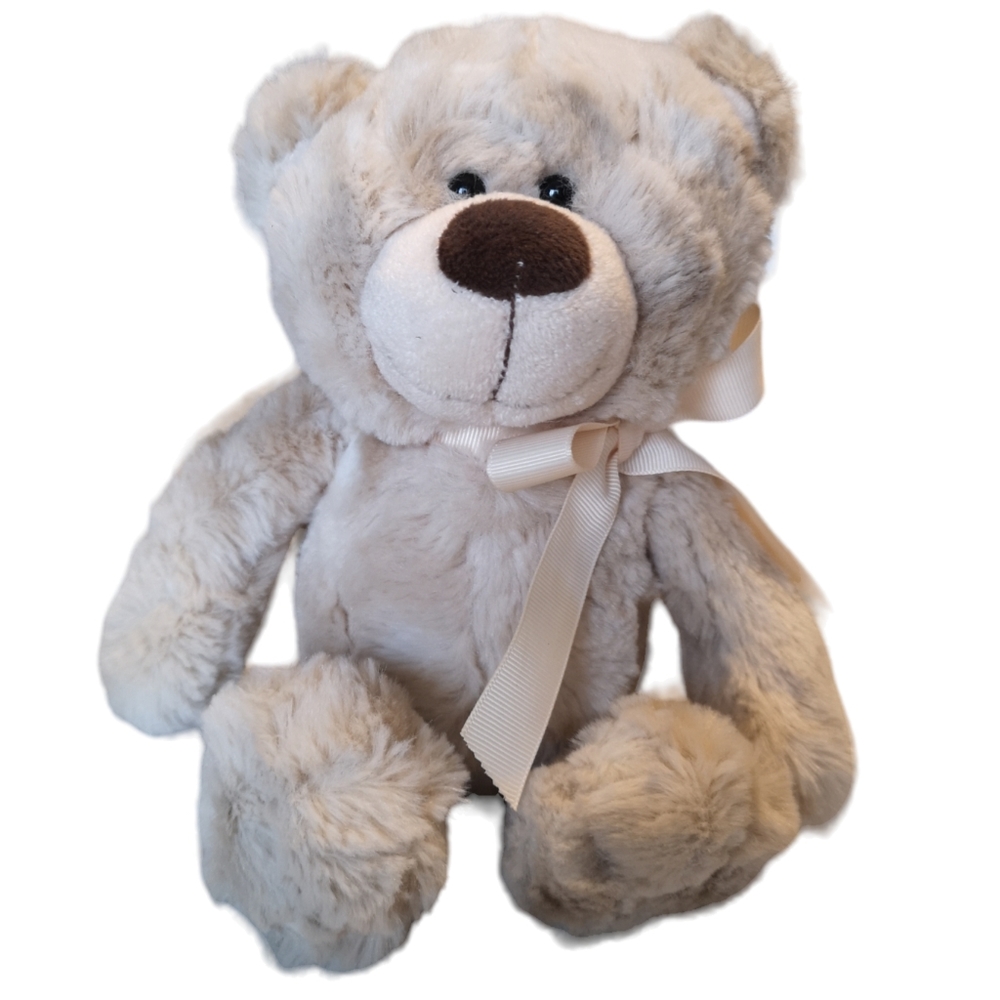 Ganz Stuffed Plush Bear Bolton Collectible Cute Soft Cuddly Tan 11" Laying Flat